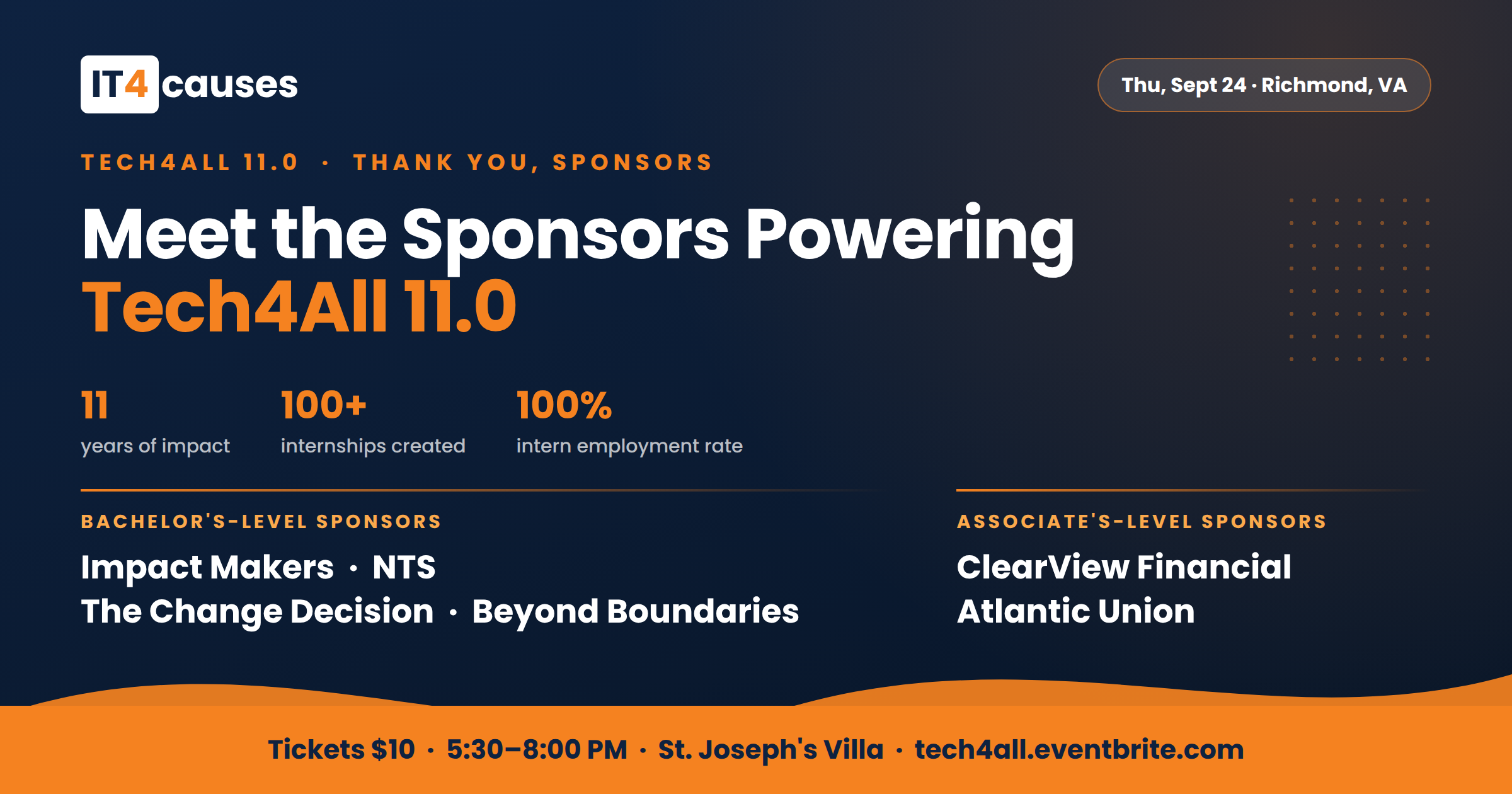 Meet the Sponsors Powering Tech4All 11.0